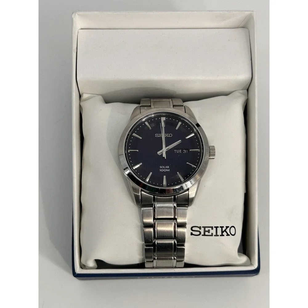 Seiko Solar Blue Men's Watch SNE361 Solar Powered